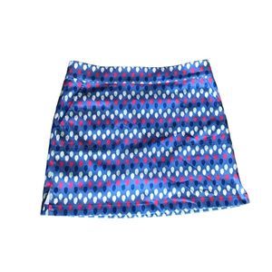 VINEYARD VINES Skort Ikat Dot Print Cornflower Pockets Zipper MSRP $128 SZ 8 NWT